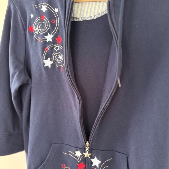 Breckendrige‎ Navy Blue Star Zip-Up Jacket - Picture 2 of 10